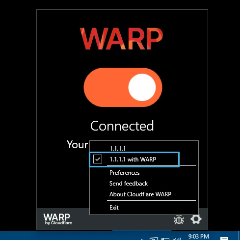 warp with 1.1.1.1