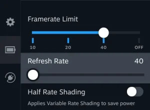 Cap the FPS Between 40 to 50 FPS steam deck