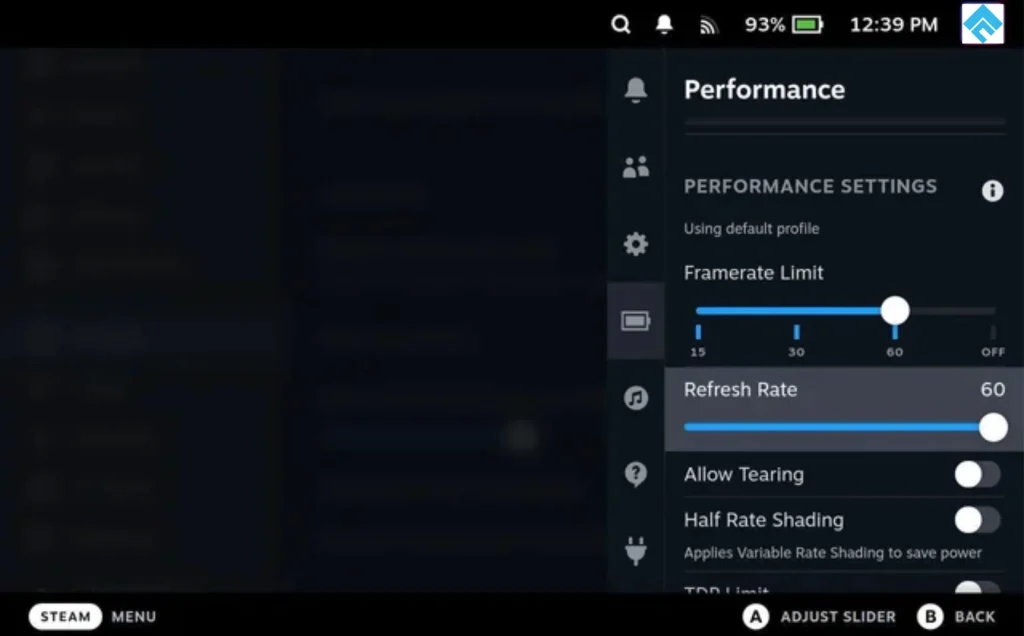 steam deck performance settings