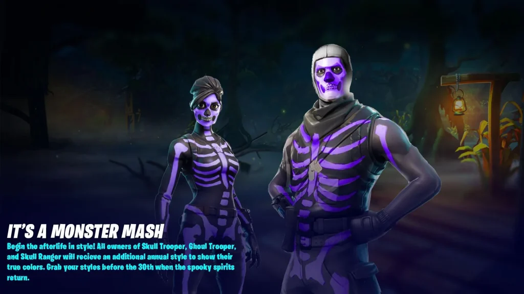 Purple Skull Trooper and Pink Ghoul Trooper