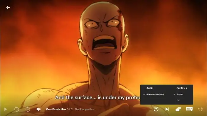 change subtitle netflix